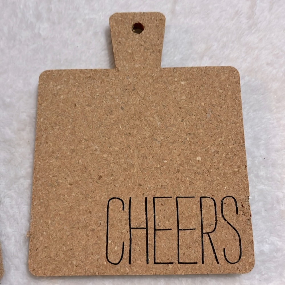 Set of Cork Coasters with Fun Text “Cheers, Sip, Enjoy, Chill” - Picture 3 of 6